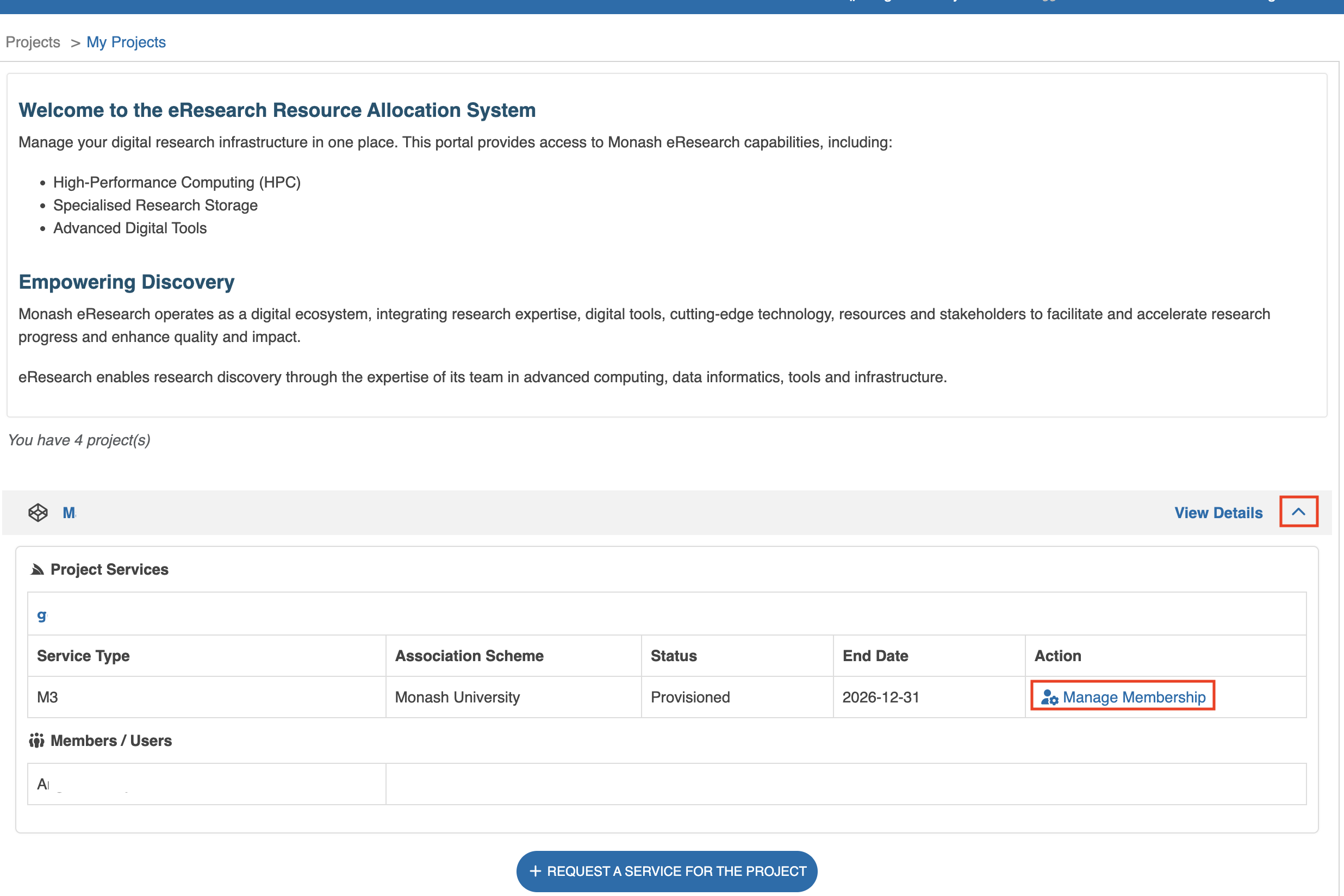 manage membership from home page Image